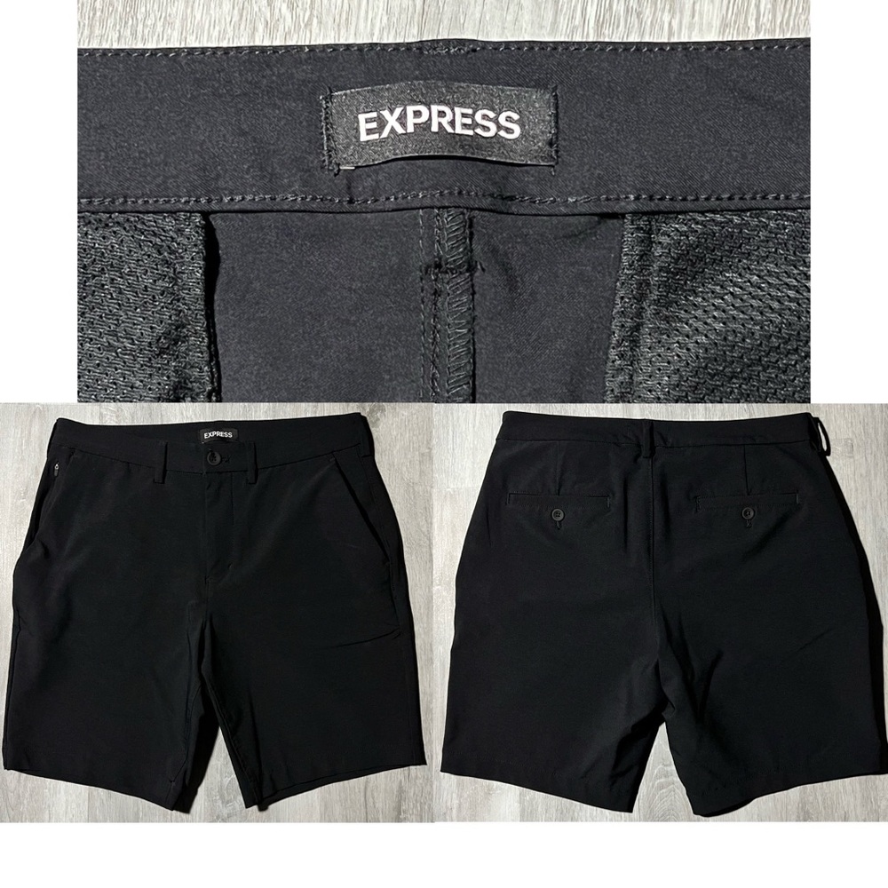 Express Slim Hybrid Shorts 30 8” Black